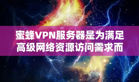 蜜蜂VPN服务器是为满足高级网络资源访问需求而开发的高级VPN工具。以下是对蜜蜂VPN服务器的详细分析