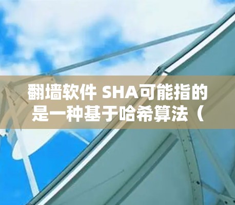 翻墙软件 SHA可能指的是一种基于哈希算法（如 SHA-1）的翻墙工具或软件。以下是一些可能的解释和使用场景