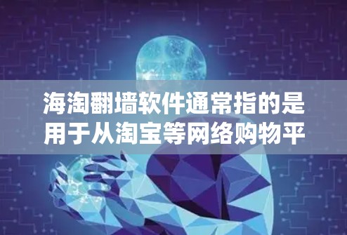 海淘翻墙软件通常指的是用于从淘宝等网络购物平台下载商品页面、数据或内容的工具，或用于网络爬虫和数据抓取的软件。这类软件通常需要一定的技术知识和耐心来操作，因为需要对网络进行一定的访问和分析