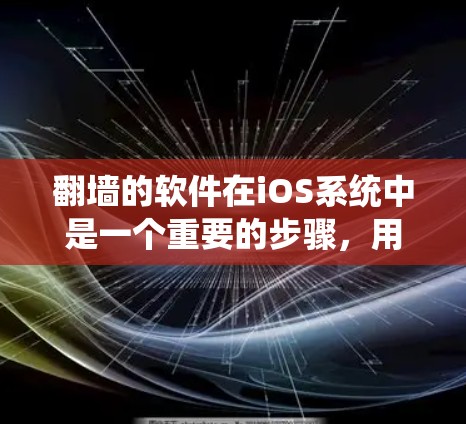 翻墙的软件在iOS系统中是一个重要的步骤，用于将国外访问的网站复制到国内服务器。以下是对iOS翻墙软件的详细总结
